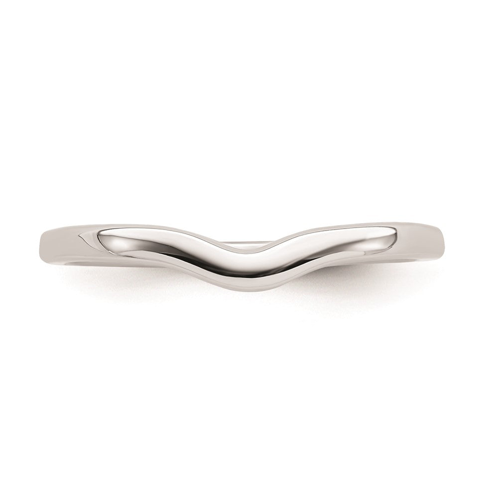 14K White Gold Contoured Band