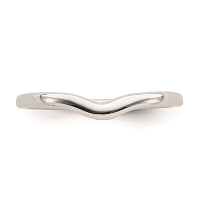 14K White Gold Contoured Band