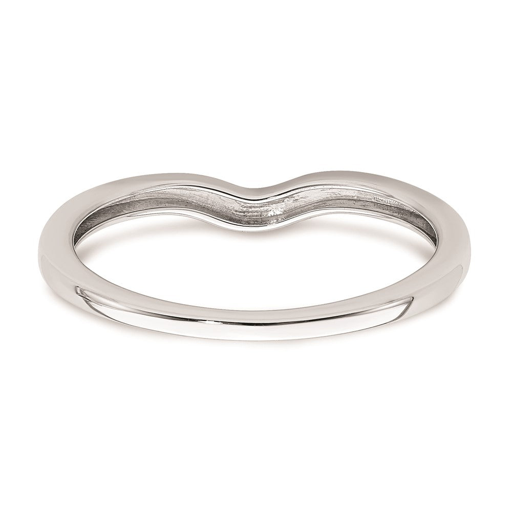 14K White Gold Contoured Band