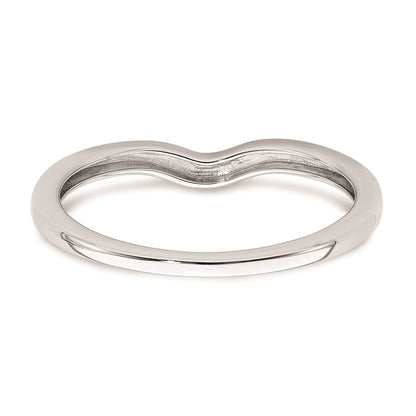 14K White Gold Contoured Band