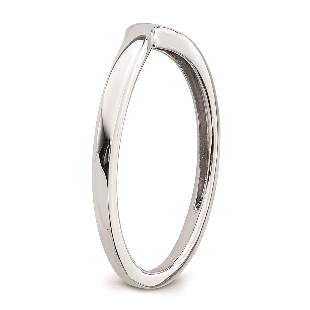 14K White Gold Contoured Band