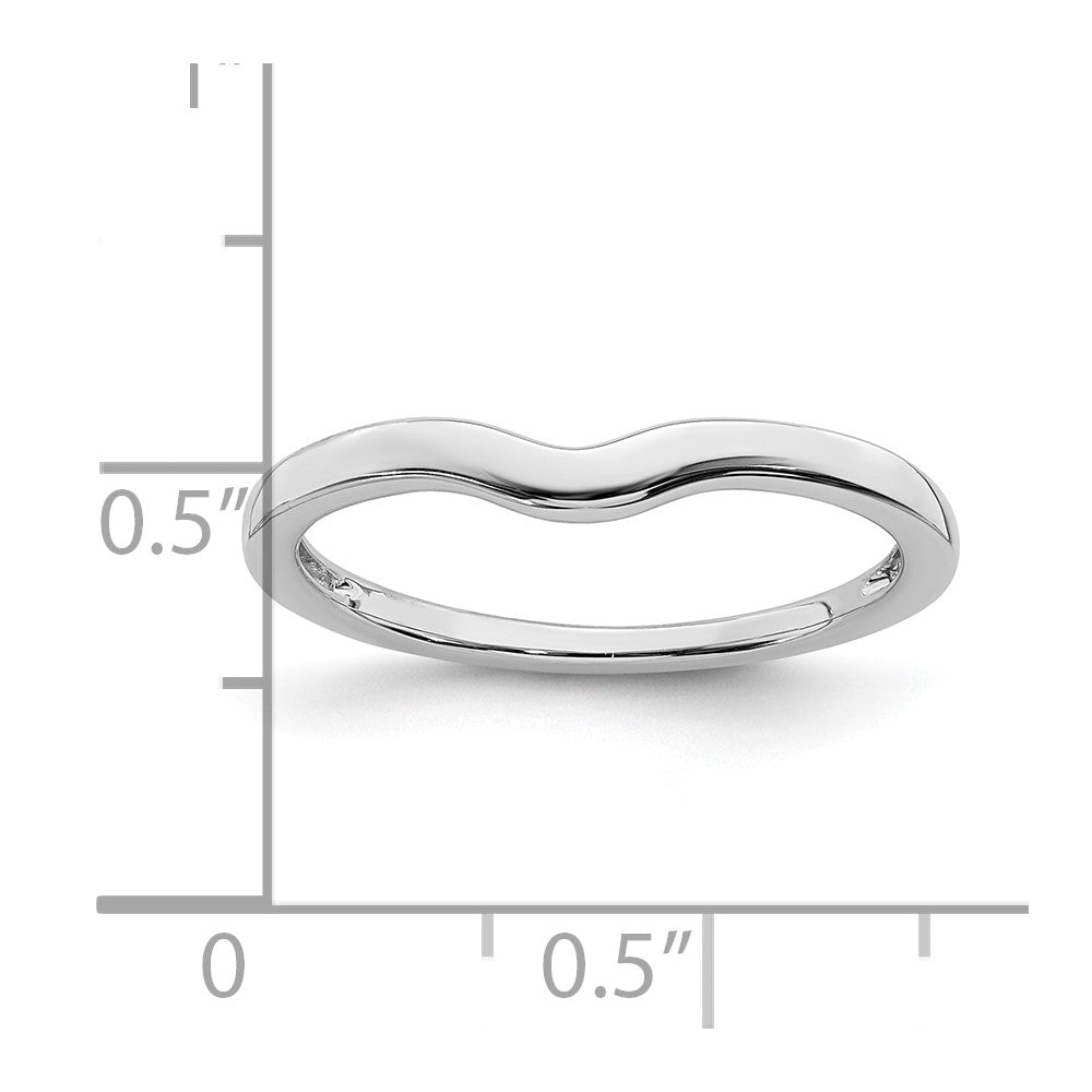 14K White Gold Contoured Band