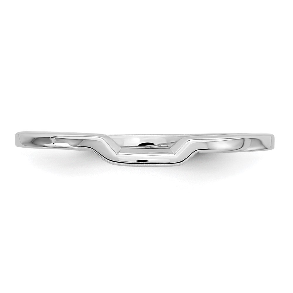 14K White Gold Contoured Band