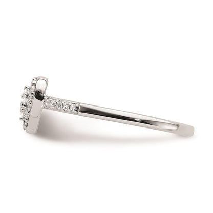 14K White Gold Real Diamond Cluster Engagement Ring