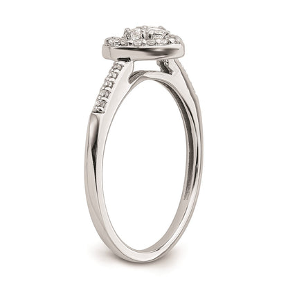 14K White Gold Real Diamond Cluster Engagement Ring