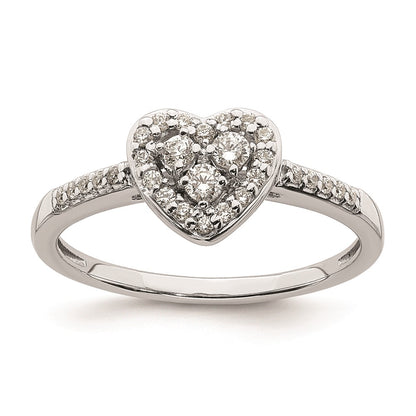 14K White Gold Real Diamond Cluster Engagement Ring
