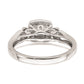 14K White & Rose Gold Real Diamond Cluster Engagement Ring