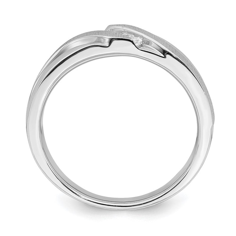 14k White Gold Men's Real Diamond Band
