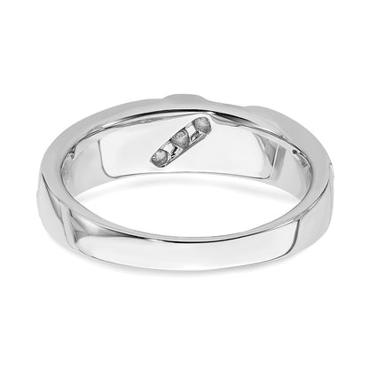 0.10ct. CZ Solid Real 14k White Gold Men's Wedding Band Ring