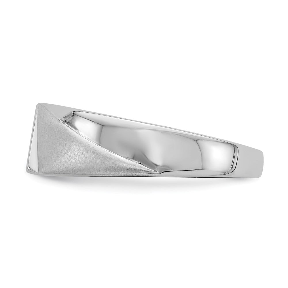 14k White Gold Men's Real Diamond Band