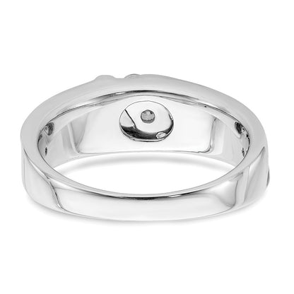14k White Gold Men's Real Diamond Band