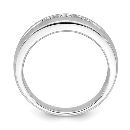 0.22ct. CZ Solid Real 14k White Gold Men's Bridal Wedding Band Ring