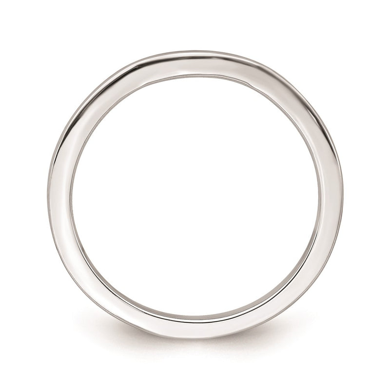 14k White Gold Contoured Band