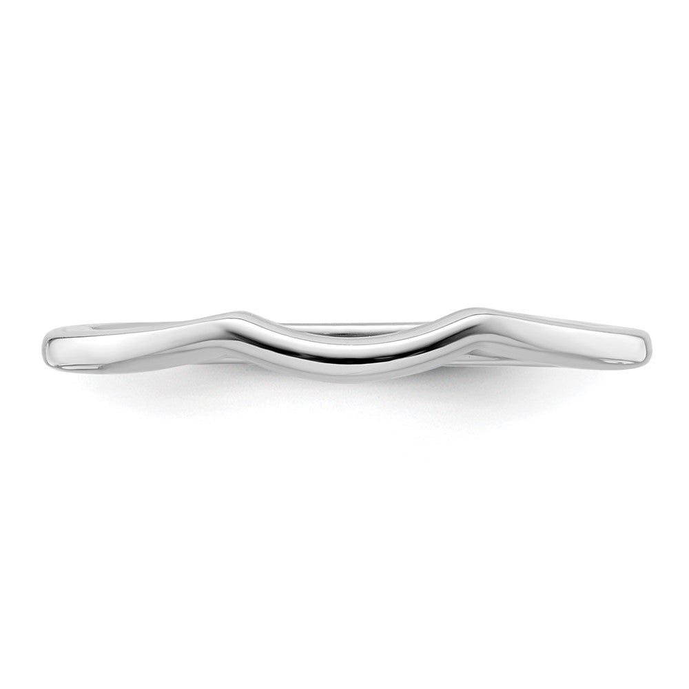 14k White Gold Contoured Band