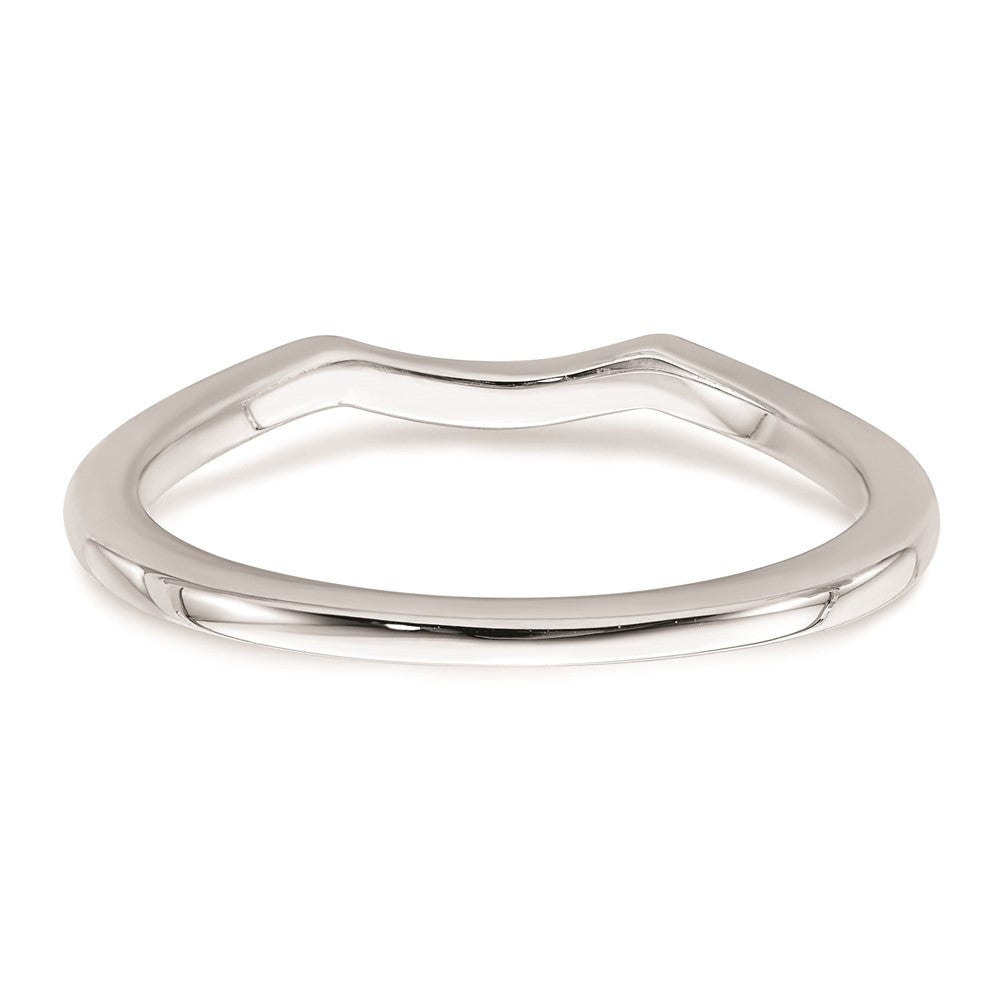 14k White Gold Contoured Band