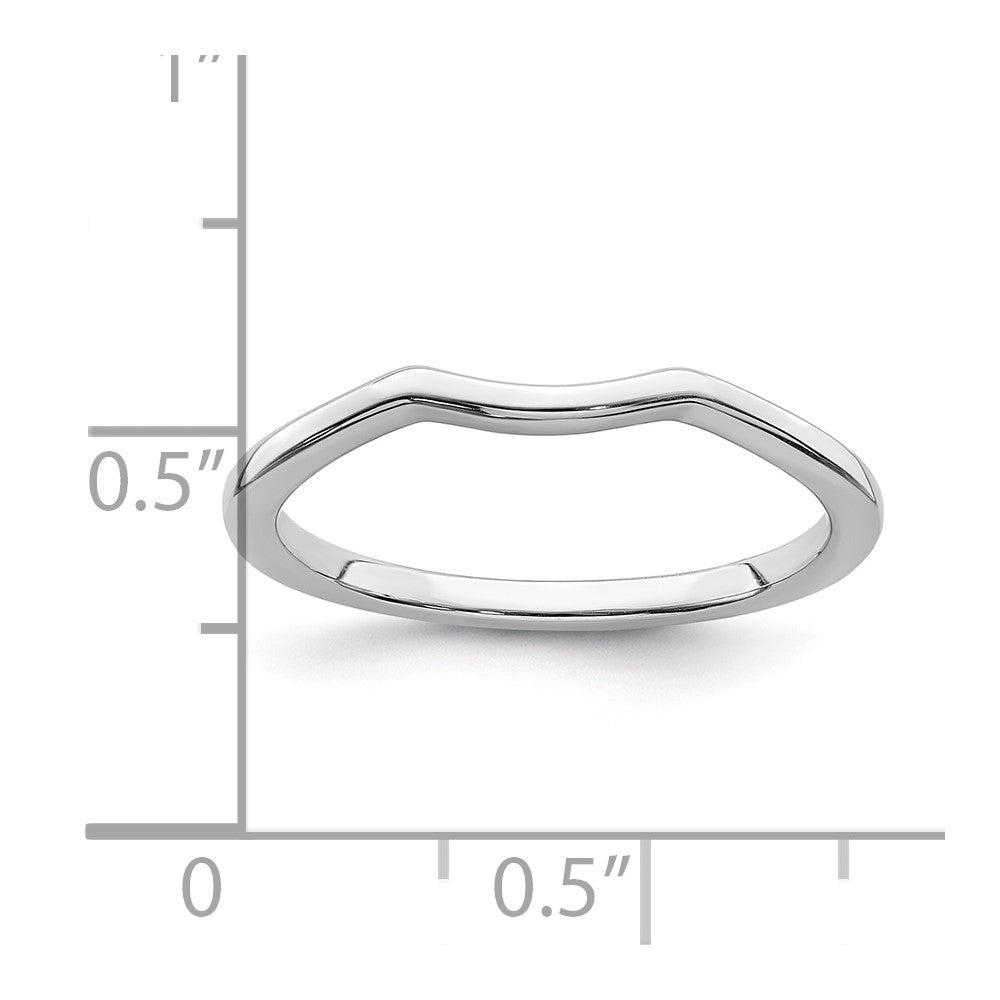 14k White Gold Contoured Band