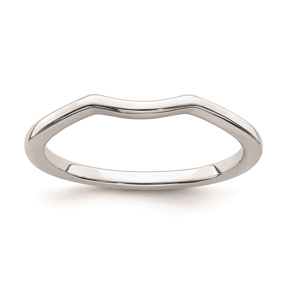 14k White Gold Contoured Band