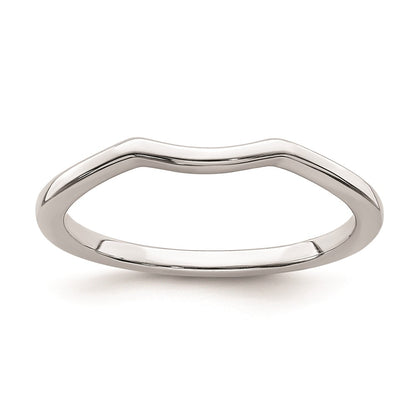 14k White Gold Contoured Band