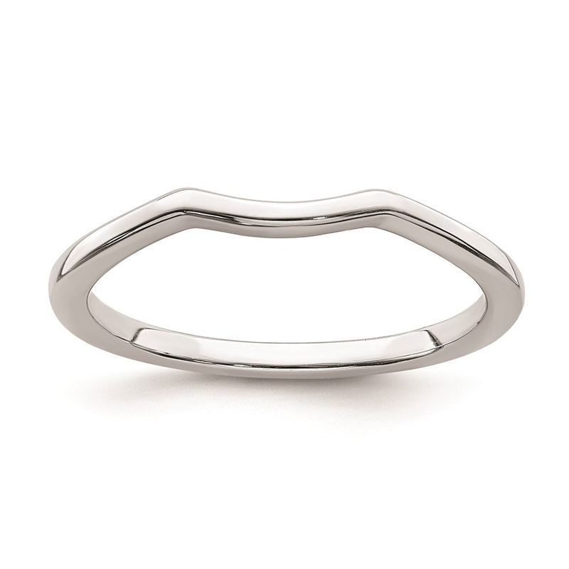 14k White Gold Contoured Band