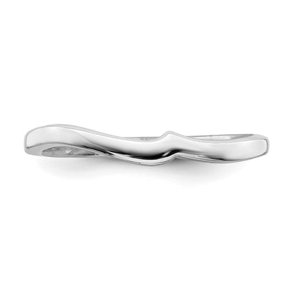 14k White Gold Contoured Band