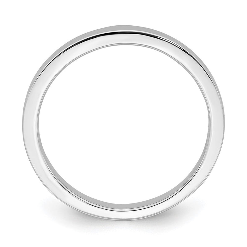 14k White Gold Contoured Band