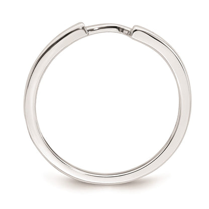 14k White Gold Contoured Band