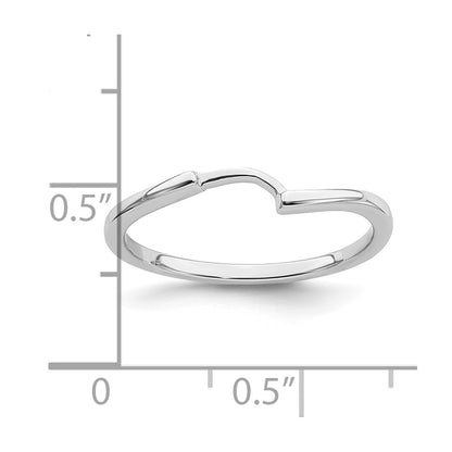 14k White Gold Contoured Band
