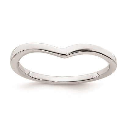 14k White Gold Contoured Band