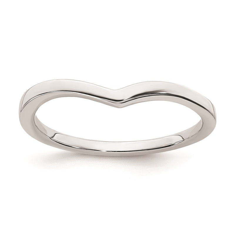 14k White Gold Contoured Band