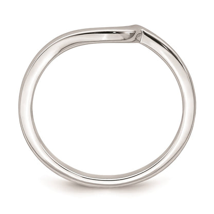 14k White Gold Contoured Band