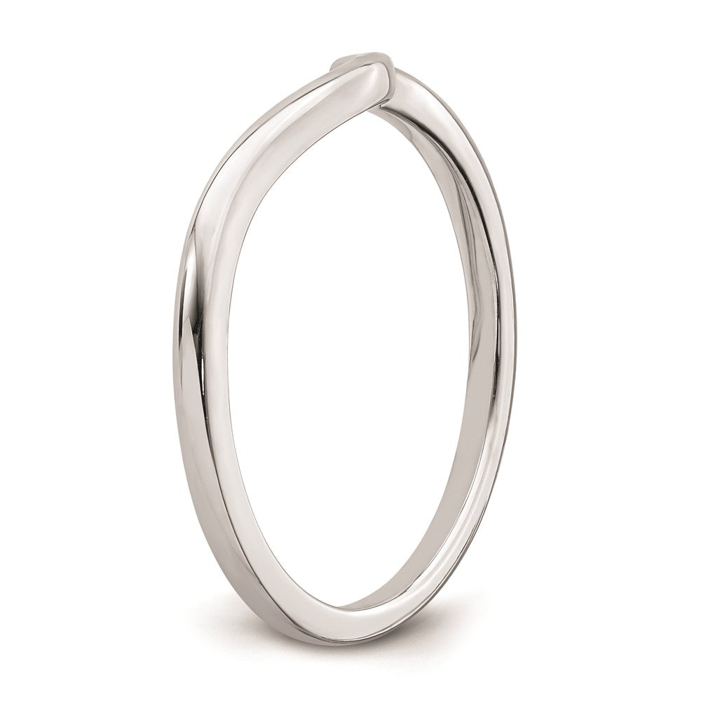 14k White Gold Contoured Band