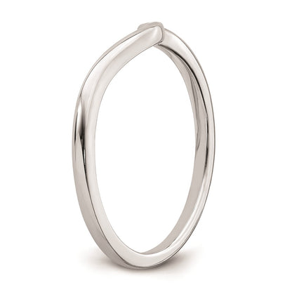 14k White Gold Contoured Band
