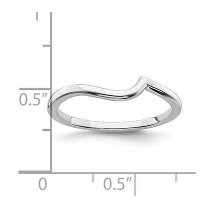 14k White Gold Contoured Band