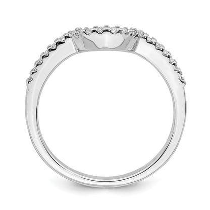 14k White Gold Contoured Real Diamond Band