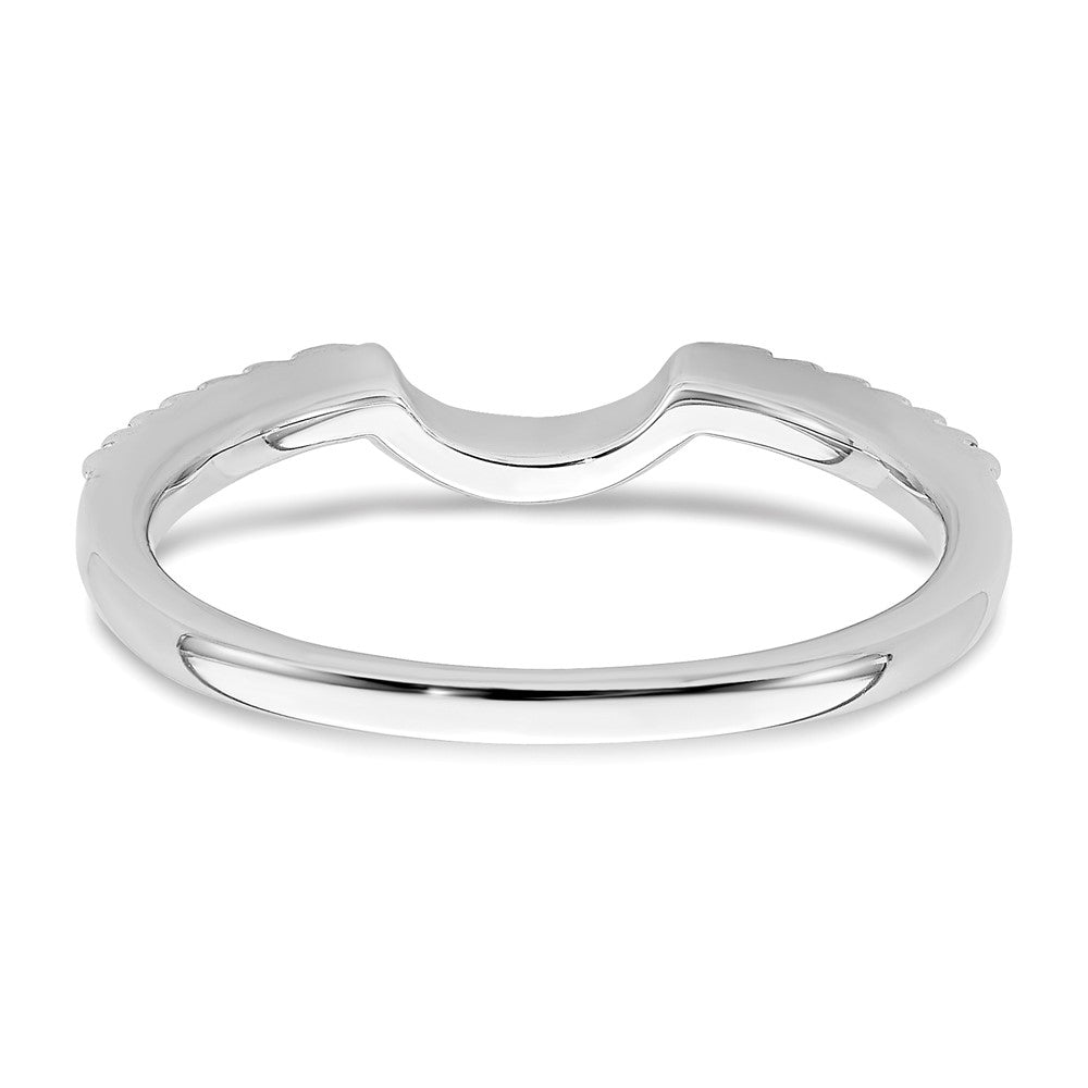 14k White Gold Contoured Real Diamond Band