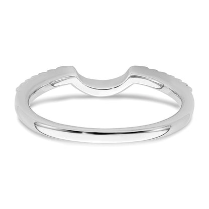 14k White Gold Contoured Real Diamond Band