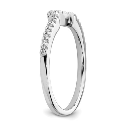 14k White Gold Contoured Real Diamond Band