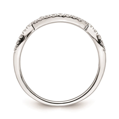 0.10ct. CZ Solid Real 14k White Gold Contoured Wedding Band Ring