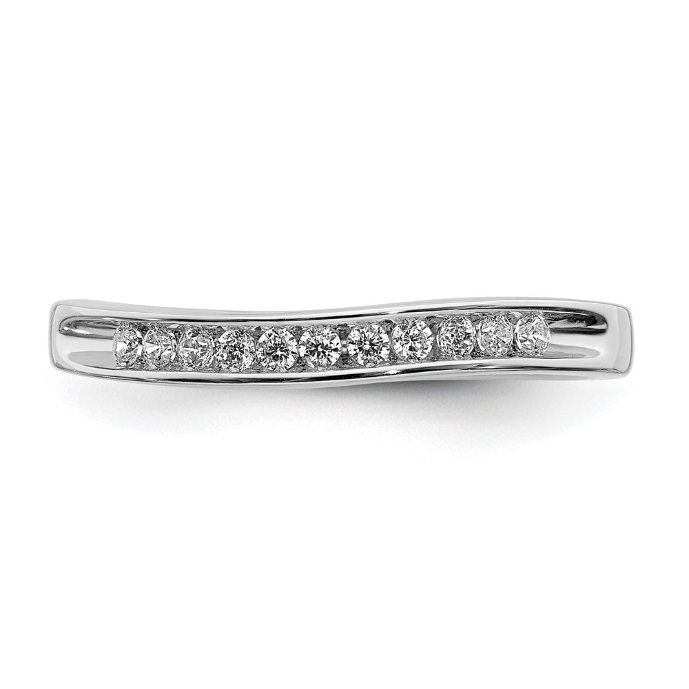 14k White Gold Real Diamond Band