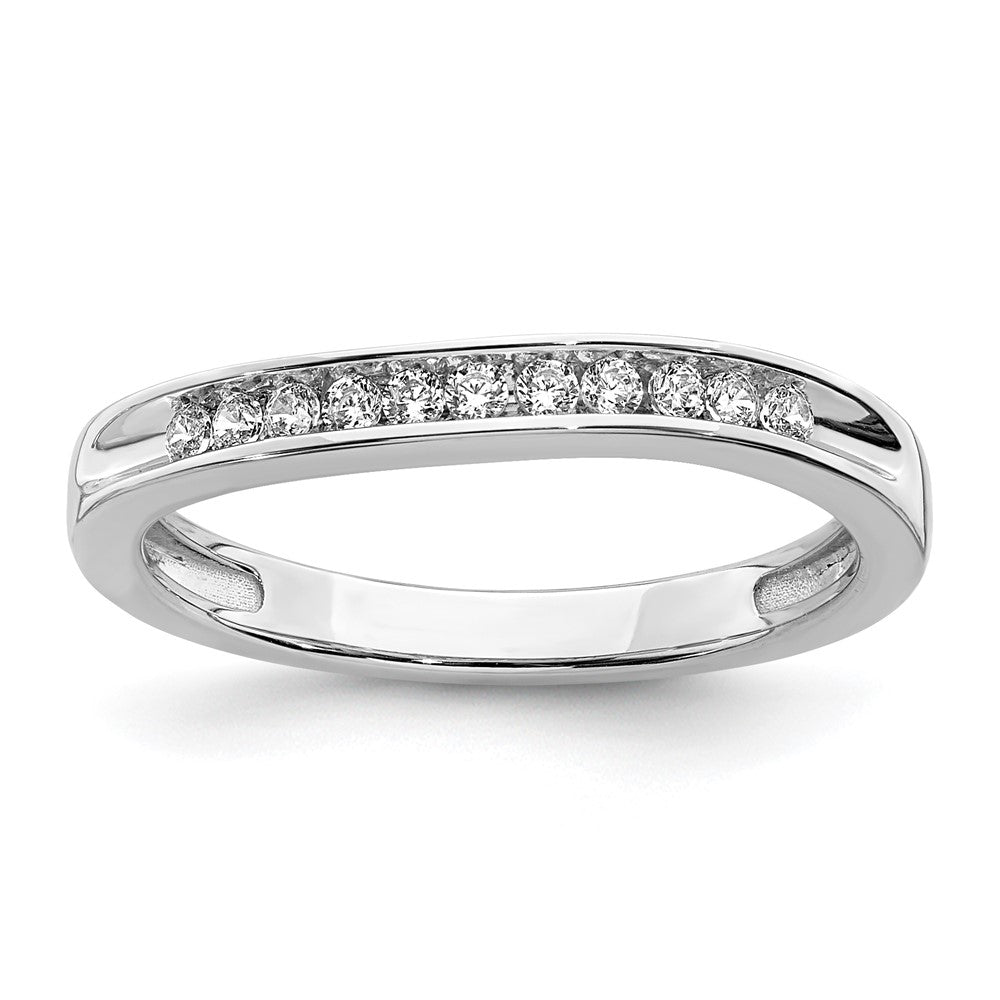 14k White Gold Real Diamond Band