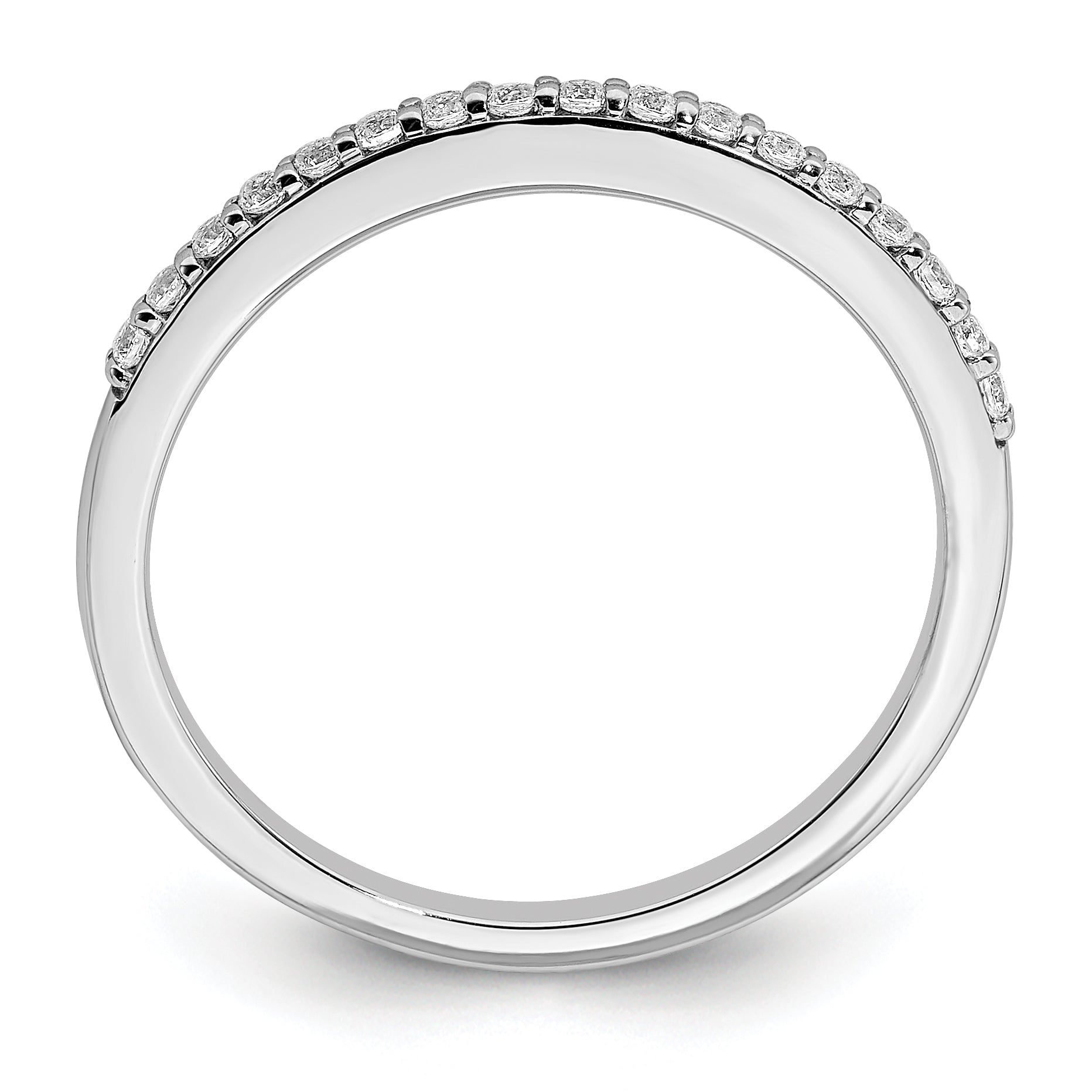 0.19ct. CZ Solid Real 14k White Gold Wedding Band Ring