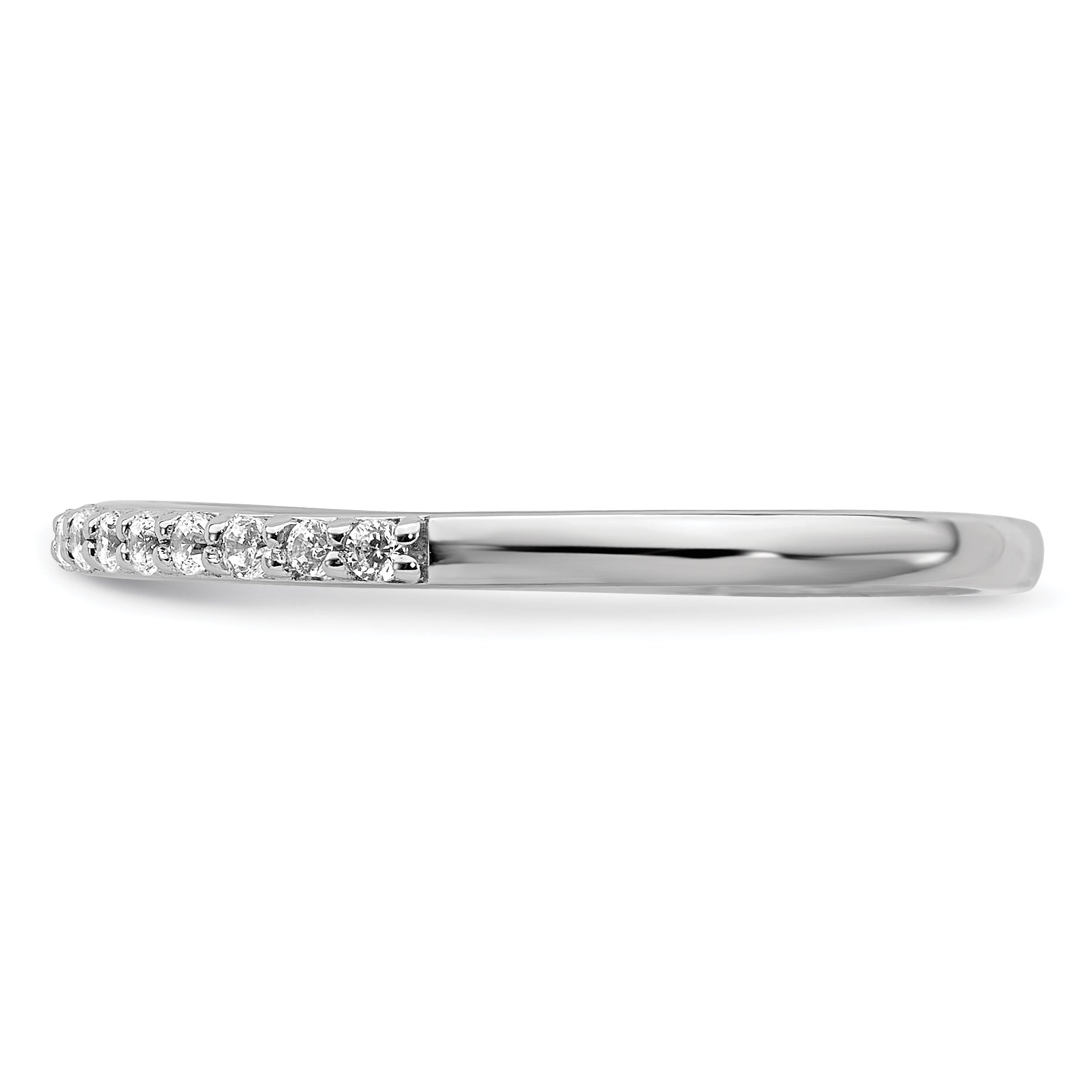0.19ct. CZ Solid Real 14k White Gold Wedding Band Ring
