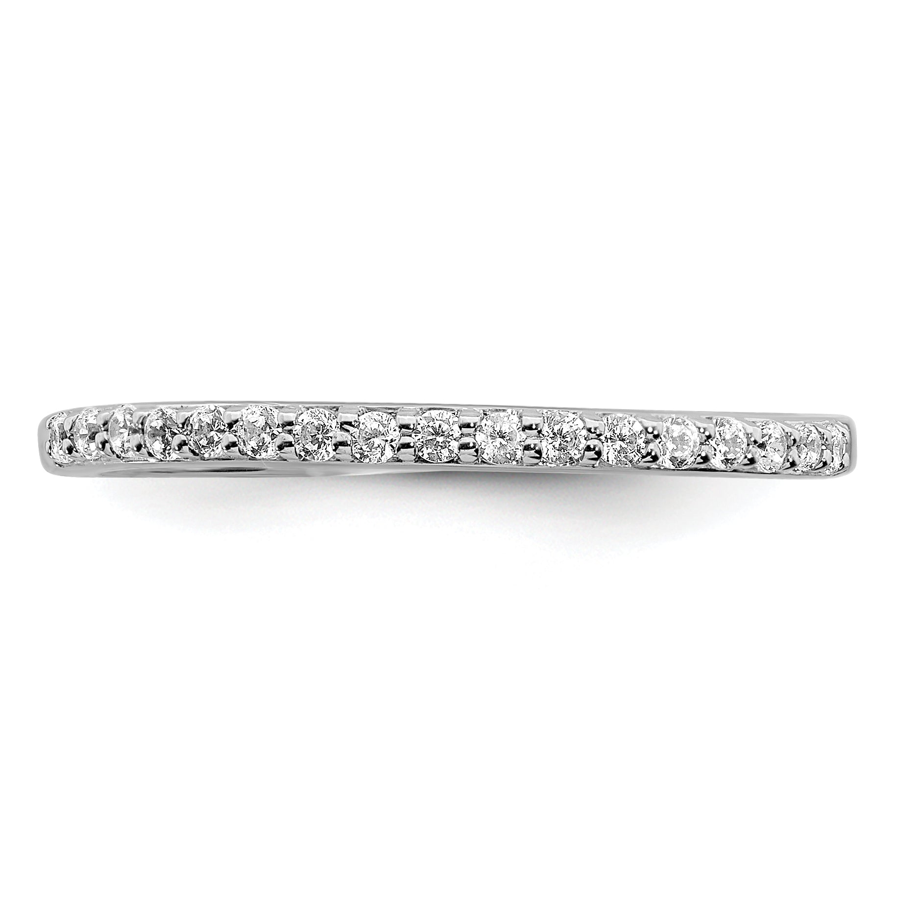 0.19ct. CZ Solid Real 14k White Gold Wedding Band Ring