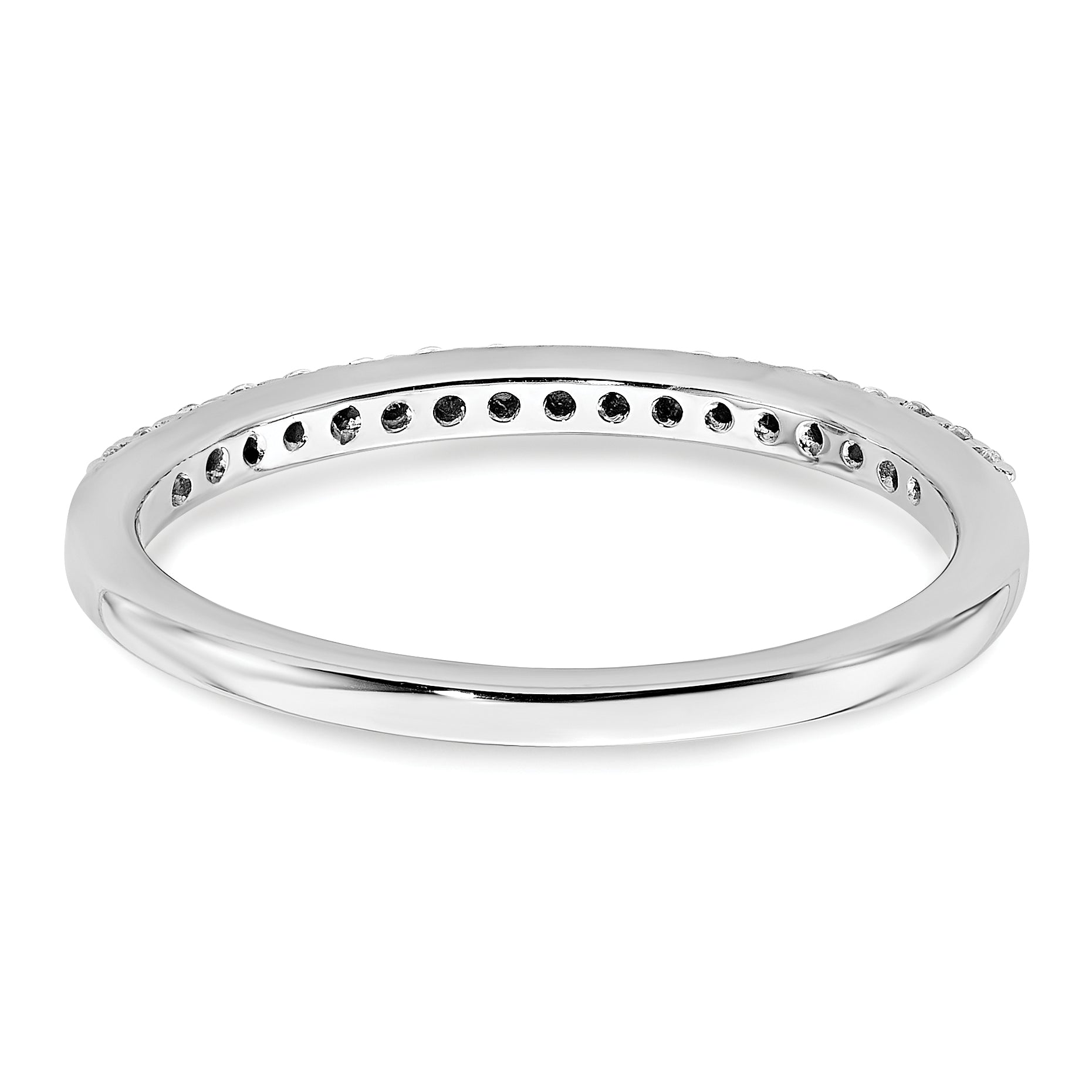 0.19ct. CZ Solid Real 14k White Gold Wedding Band Ring