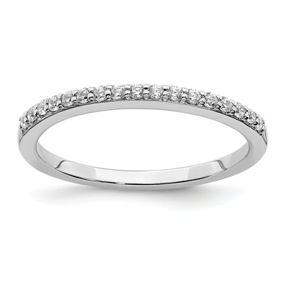 0.19ct. CZ Solid Real 14k White Gold Wedding Band Ring