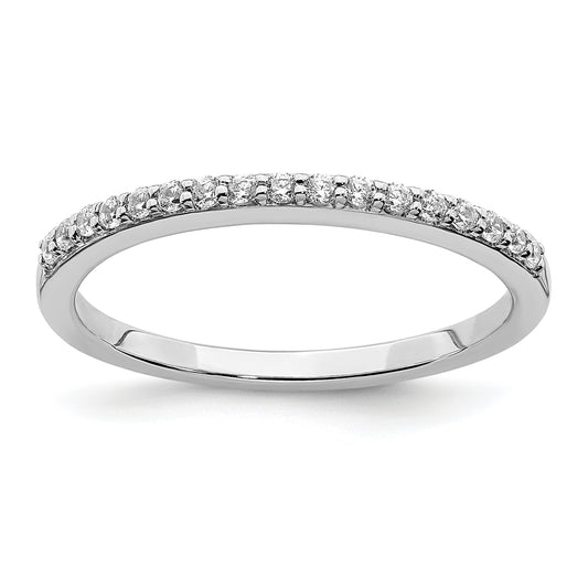 0.19ct. CZ Solid Real 14k White Gold Wedding Band Ring