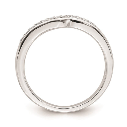 14k White Gold Contoured Real Diamond Band