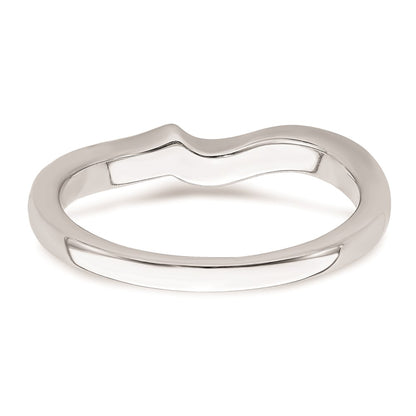 14k White Gold Contoured Real Diamond Band