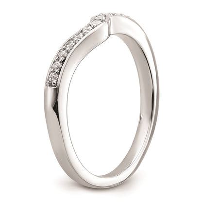 14k White Gold Contoured Real Diamond Band
