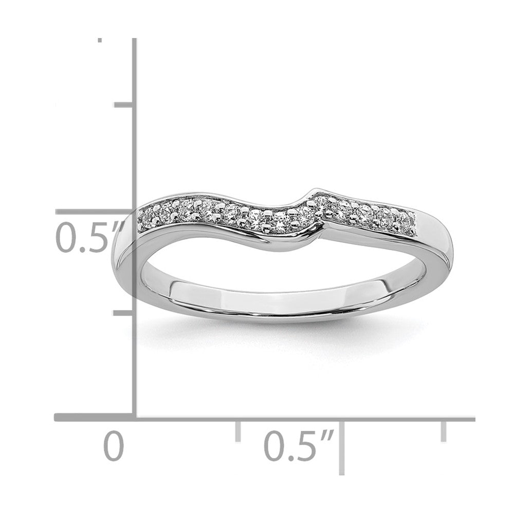 14k White Gold Contoured Real Diamond Band